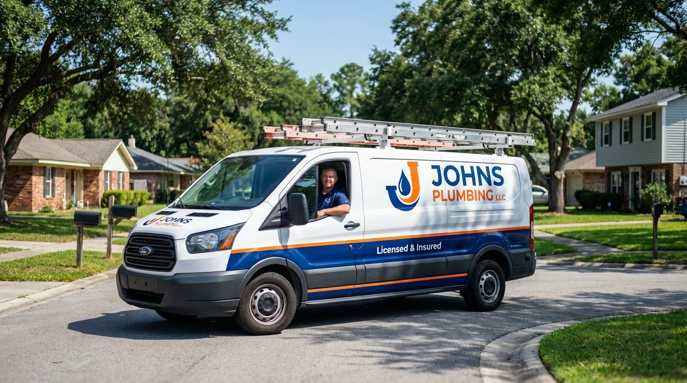 Johns Plumbing LLC service van in Tipton, IN